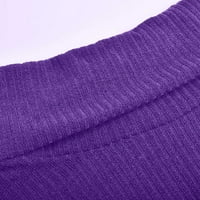 Zunfeo džemper za žene - pletene vrhove labavog fit pulover topli visoki vrat čvrsti dugi rukav jesen zimski vrhovi ljubičasti xxl
