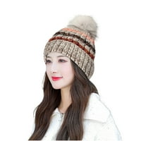 Cleariance zimski kape za žene Dvostruki sloj plus flis pletena zaštita od uha toplo kosa