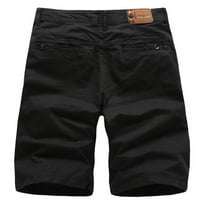 Ketyyh-CHN kratke hlače za muškarce Čvrsti pantalone opuštene plus veličine hlače hlače crna, l