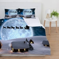 Sretan božićni festival poklon prekrivač poklopca Poklopac posteljina set sa jastukom, kraljicom