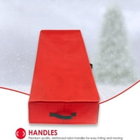 Kućne osnove Crveni teksturirani PVC Božićni omotač Organizator za pakiranje sa zelenim ručkama