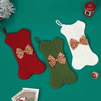 Dog božićne čarape pletene čarape za pse rustikalne čarape kamin Viseće čarape za psečke mačke Kućni
