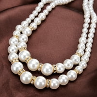 Mairbeon Podesiv dvoslojni luksuzni luksuzni ogrlica za pearl perle za zabavu