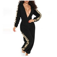 Odrasla ženska omie leopard moda runo pidžama žene jedna tanka plišana domaća kućna odjeća toplo ispis
