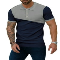 Niuer Mens T majice Majica kratkih rukava Boja Blok Ljetni vrhovi Ležerna majica Bluza rezervacije Light