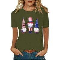 Košulje američke zastave Žene patriotska majica 4. jula Tee vrhovi Ljetna majica Dan neovisnosti Ispiši