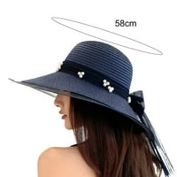 Jiaroswwei Ženska kapa za plažu prozračna kontrastna boja MESH imitacija biserna patchwork ljetna šešinska
