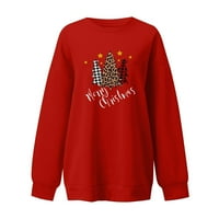 Sretan božićni duksevi za žene božićno stablo grafički pulover slatka božićna gnome košulja tropske