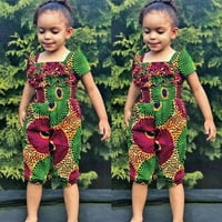 Dečije dečje dečje dečje dečke | afričke tradicionalne stile kratkih rukava ruffles ROMPER kombinezon Ankara Playsuit Harem hlače sa odijeva 1- godine