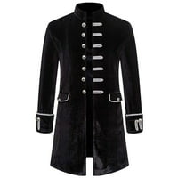 Giligiliso Muška jakna od poliestera Muškarci Čvrsti dugi rukav Steampunk Vintage baršun jednolična postolja Cardigan
