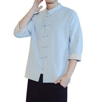 Muški 60s Retro odjeća Retro ovratnik pamuk majica majica majica muške tang odjeće kopča Ležerna Hanfu