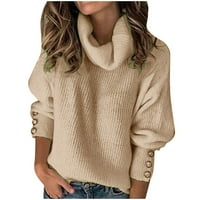 Ženska modna klirensa modne džemper, zimska ženska casual turtleneck pulover bluza pletivce dugih rukava čvrstim vrhovima džemperi