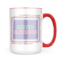 Neonblond Uskršnje blagoslove Proljetne boje Doily Granični krig poklon za ljubitelje čaja za kavu