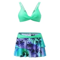 Žene Bikini kupaći kostim Havajski tropsko ispis kupaći kostim Push up Bra & Ruffles Suknje rušene odjeće