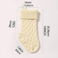 Pnellth Božićni kamin Čarape Rombične teksture bomboni poklon pletenje vunene pređe velike Xmas čarape