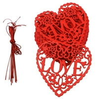 Drvene Garland perle kratki drveni Svečani vjenčani materijal Valentines Day Heart Hollow Love Decoration