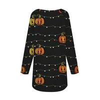 Podplag ženske Halloween Print pulover vrhovi kraljevske dugih rukava dugih rukava plus veličina labava