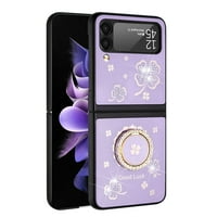 Za Samsung Galaxy Z Flip 5G Diamond Bling Sparkly Glitter ukrasi Graviranje hibridnih prstenova postolje