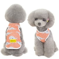 ANVAZISISE PET Odjeća prozračna ultra mekani crtani slatki mač štene proljeće ljetni dupinski prsluk za vanjsku narančastu s