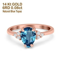 14K zlatni 1,33ct suzava x prirodni dijamantski angažman vjenčani prsten veličine 10