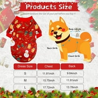 Louist Božićne košulje za pse Mekani prozračni kućni ljubimac za kućne ljubimce Xmas Holiday Dog Weidel Snjegović tiskane majice ELF kostime štene od majica za kućne ljubimce za pse Cosplay