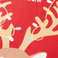 Mubineo Božićni koji odgovara porodičnoj pidžami, crtani ekran pismo Ispis dugih rukava Pulover okruglog vrata + pantalone
