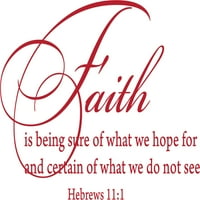 Srebro 26 15 Decaltor Hebrews 11: Vjera je sigurna u ono što se nadamo za navodne kašnjenje riječi umjetničko