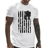 Muška majica Ljetna nezavisnost Dan Američka zastava Ispis okrugli vrat Kratki rukav Tee