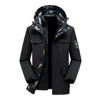 Funicet Men Casual Solid Modni vjetroottno vanjski vanjski odjećni odjećni jakni crni 6xl