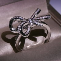 Elegantne djevojke kubična cirkonija umetnula prsten za prste prsten za vjenčanje nakit poklon bakra kubična cirkonija srebrna