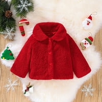 Topli kaputi za djevojke za bebe Toddler Božićni res kaput TOLLDER KIDSIM ZIMSKA JAKNA Topla odjeća