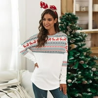 Ženska boja Blok Božićno drvce za jelenje za odmor Plint džemper pulover