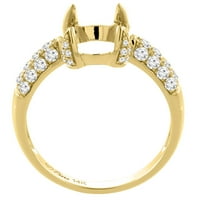 14k žuto zlato prirodni crni black black zaručni prsten ovalni i dijamantski akcenti, veličine 6