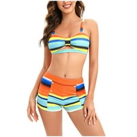 Bikinis za žene čišćenje dame višebojna gradijentna boja Print šuplje split boxer hlače smanjuje se kupaći kostim