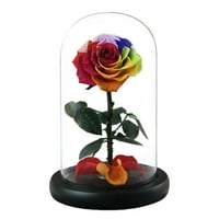 HonRane Vječna ruža u staklenoj kupoli - romantična estetska, umjetna vječna cvijeta ruža u staklenoj