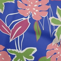 Onuone Rayon plava tkanina apstraktna tropska cvjetna haljina materijala od tkanine za ispis sa dvorištem