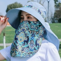 Ženska ljetna modna anti-UV cvjetni print sunhat široki poklopac pokrov za lice