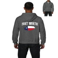 - Muška dukserica Pulover sa punim zip - Fort Worth Texas Flag