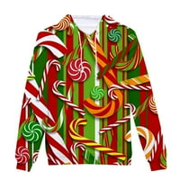 Majice s dugim rukavima za muškarce Muški trendy povremeni božićni džemper runo digitalni ispis s kapuljačom
