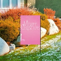 Ružičasta božićna okućnica zastava Burlap dvorište zastava Dobrodošli ukrasni zastava dvostrane bašte