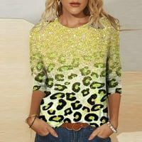 Ženska modna leopard labava tunika ili vrhovi za nošenje tajica majica majice na rukavu ženske bluzene