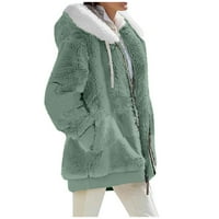 Ženska moda Soild Winter Loose Plish dugih rukava zelena L