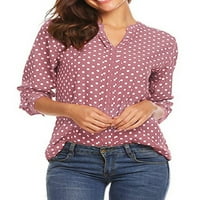 Niveer žene dugih rukava bluza casual baggy V izrez Tunika T-majica jeseni proljetne radne majice