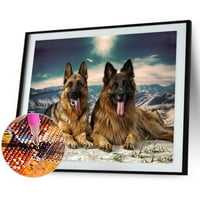 Loygkgas New 5D DIY Diamond Slikarstvo Wolfhound Full Okrugli bušilica