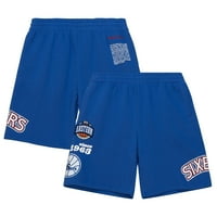 Muški Mitchell & Ness Royal Philadelphia 76ers Tim origins Fleece Shorts