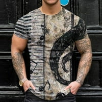 Muškarci Ležerne modne 3D tiskane tanke okrugli vrat majica TOP s kratkim rukavima Bluza Dark Transfer