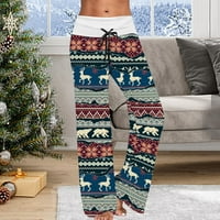Honeeladyy Clearence ispod 5 $ Ženska Božić Plus Veličina pidžama hlače mekani udobni rastezljivi ravni elastični struk široke noge atletske hlače hlače