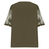 Žene tunike za nošenje sa gamašima plus veličina modna kauzalna bluza čipka majica kratkih rukava ljeto