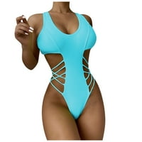HHEI_K ženski seksi jednodijelni push komič za kupaći kostim od push-up-u boji za kupaće kostimu