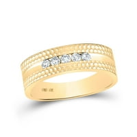 Dijamantna ponuda 10KT Žuta zlatna mena okrugla Diamond Wedding 5-kamen čekić za čekić prsten CTTW